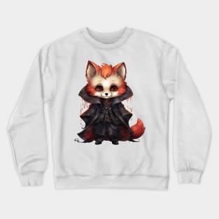 Cartoon Red Fox in Dracula Costume Crewneck Sweatshirt